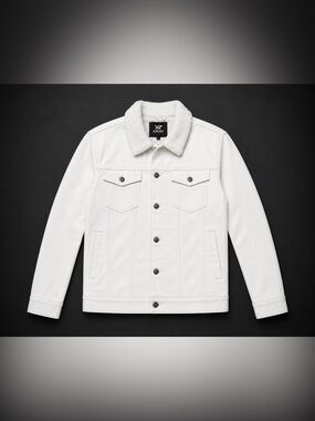 Xray Men's Faux Suede Jacket with Faux Fur Collar. Large